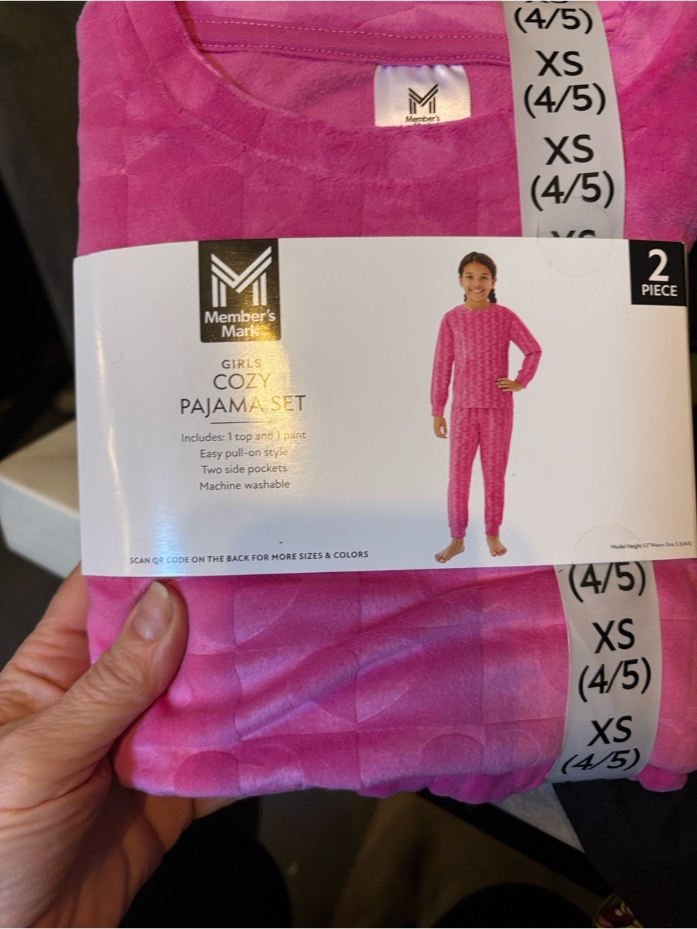 Member's Mark Girls' Cozy Pink Pajama Set - XS (4/5)